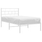 vidaXL Giroletto con Testiera Metallo Bianco 100x190 cm vidaXL Giroletto con Testiera Metallo Bianco 100x190 cm
