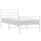 vidaXL Giroletto con Testiera e Pediera Metallo Bianco 100x200 cm