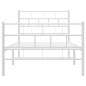 vidaXL Giroletto con Testiera e Pediera Metallo Bianco 100x200 cm