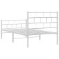 vidaXL Giroletto con Testiera e Pediera Metallo Bianco 100x200 cm