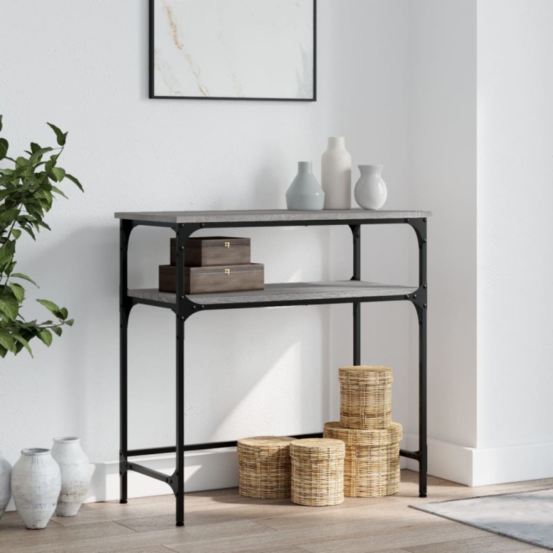 vidaXL Tavolino Consolle Grigio Sonoma 75x35,5x75 cm Legno Multistrato vidaXL Tavolino Consolle Grigio Sonoma 75x35,5x75 cm Legno Multistrato