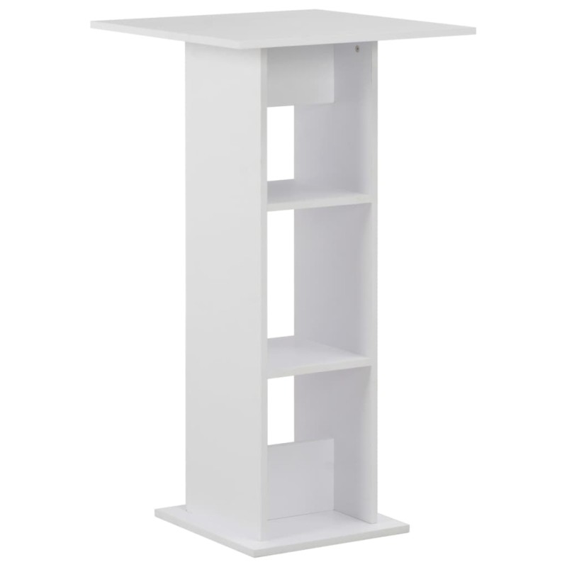 vidaXL Tavolo da Bar Bianco 60x60x110 cm