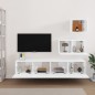 Set di Mobili Porta TV 4 pz Bianco Lucido in Legno Multistrato Set di Mobili Porta TV 4 pz Bianco Lucido in Legno Multistrato