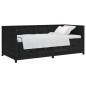 vidaXL Dormeuse Nera 80x200 cm in Legno Massello di Pino vidaXL Dormeuse Nera 80x200 cm in Legno Massello di Pino