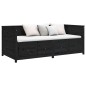 vidaXL Dormeuse Nera 80x200 cm in Legno Massello di Pino vidaXL Dormeuse Nera 80x200 cm in Legno Massello di Pino