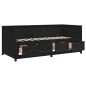 vidaXL Dormeuse Nera 80x200 cm in Legno Massello di Pino vidaXL Dormeuse Nera 80x200 cm in Legno Massello di Pino