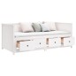 vidaXL Dormeuse Bianca 90x190 cm in Legno Massello di Pino