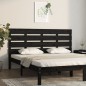 vidaXL Testiera per Letto Nera 135x3x80 cm in Legno Massello di Pino