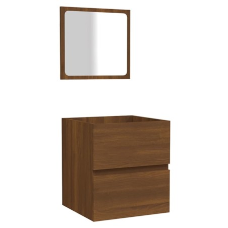 vidaXL Mobile da Bagno con Specchio Rovere Marrone Legno Multistrato