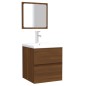 vidaXL Mobile da Bagno con Specchio Rovere Marrone Legno Multistrato vidaXL Mobile da Bagno con Specchio Rovere Marrone Legno Multistrato
