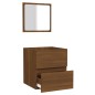 vidaXL Mobile da Bagno con Specchio Rovere Marrone Legno Multistrato vidaXL Mobile da Bagno con Specchio Rovere Marrone Legno Multistrato