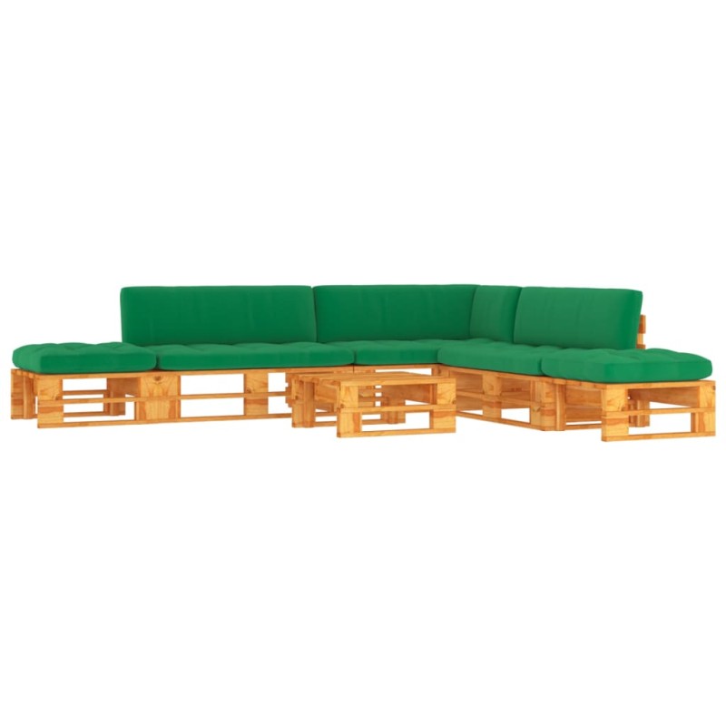 vidaXL Set Divani in Pallet con Cuscini 6 pz in Pino Impregnato Miele vidaXL Set Divani in Pallet con Cuscini 6 pz in Pino Impregnato Miele