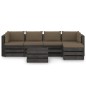 vidaXL Set Divani da Giardino con Cuscini 6 pz Legno Impregnato Grigio vidaXL Set Divani da Giardino con Cuscini 6 pz Legno Impregnato Grigio