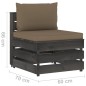 vidaXL Set Divani da Giardino con Cuscini 6 pz Legno Impregnato Grigio vidaXL Set Divani da Giardino con Cuscini 6 pz Legno Impregnato Grigio