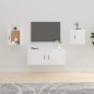 Mobili Porta TV a Parete 2 pz Bianco Lucido 40x34,5x40 cm Mobili Porta TV a Parete 2 pz Bianco Lucido 40x34,5x40 cm