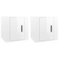 Mobili Porta TV a Parete 2 pz Bianco Lucido 40x34,5x40 cm Mobili Porta TV a Parete 2 pz Bianco Lucido 40x34,5x40 cm