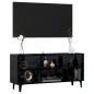 vidaXL Mobile TV con Gambe in Metallo Nero Lucido 103,5x30x50 cm vidaXL Mobile TV con Gambe in Metallo Nero Lucido 103,5x30x50 cm