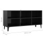 vidaXL Mobile TV con Gambe in Metallo Nero Lucido 103,5x30x50 cm vidaXL Mobile TV con Gambe in Metallo Nero Lucido 103,5x30x50 cm