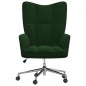 vidaXL Poltrona Relax Verde Scuro in Velluto