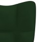 vidaXL Poltrona Relax Verde Scuro in Velluto