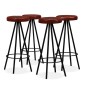 vidaXL Set per Bar 9 pz in Legno Massello di Acacia e Vera Pelle vidaXL Set per Bar 9 pz in Legno Massello di Acacia e Vera Pelle