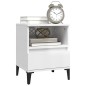 Comodini 2 pz in Bianco Lucido 40x35x50 cm