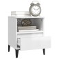 Comodini 2 pz in Bianco Lucido 40x35x50 cm
