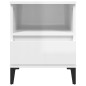 Comodini 2 pz in Bianco Lucido 40x35x50 cm