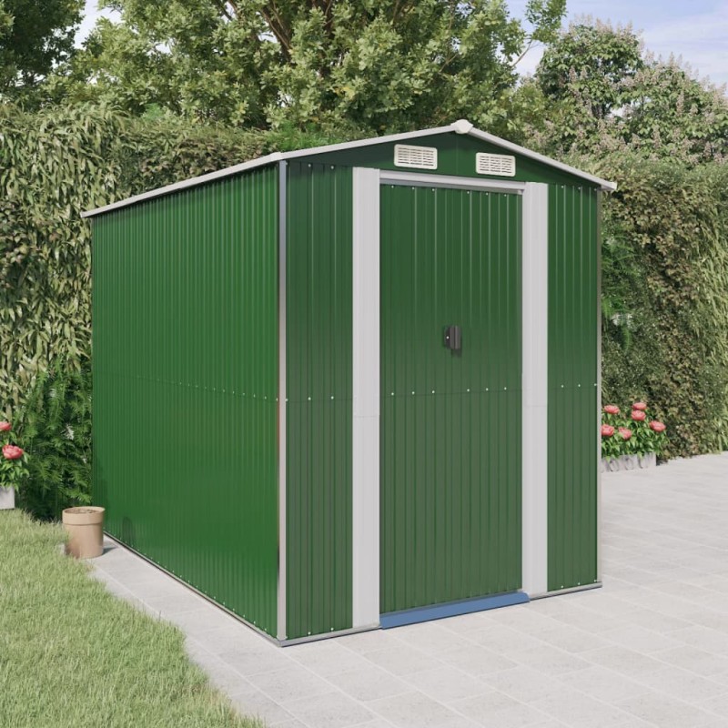 vidaXL Capanno da Giardino Verde 192x274x223 cm Acciaio Zincato vidaXL Capanno da Giardino Verde 192x274x223 cm Acciaio Zincato