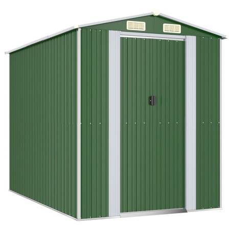 vidaXL Capanno da Giardino Verde 192x274x223 cm Acciaio Zincato