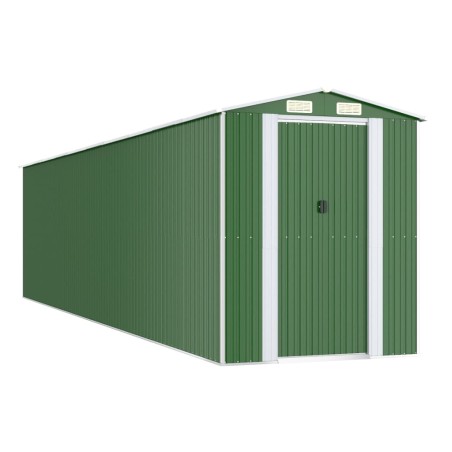 vidaXL Capanno da Giardino Verde 192x855x223 cm Acciaio Zincato