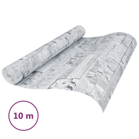 vidaXL Carta da Parati 3D Effetto Pietra Grigio Chiaro