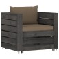 vidaXL Set Divani da Giardino con Cuscini 7 pz Legno Impregnato Grigio
