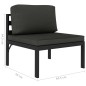 vidaXL Divano Centrale Modulare 1 pz con Cuscini Alluminio Antracite vidaXL Divano Centrale Modulare 1 pz con Cuscini Alluminio Antracite