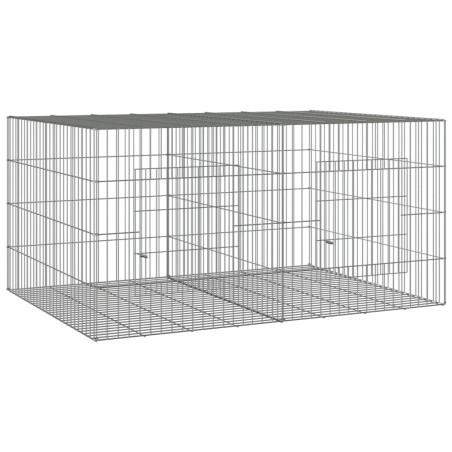 vidaXL Conigliera con 2 Pannelli 110x79x54 cm Ferro Zincato