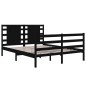 vidaXL Giroletto Nero in Legno Massello di Pino 140x190 cm vidaXL Giroletto Nero in Legno Massello di Pino 140x190 cm