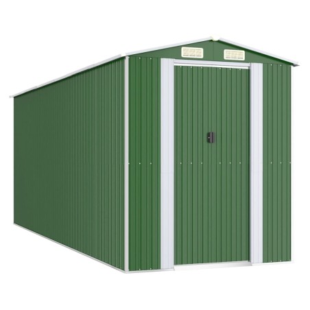 vidaXL Capanno da Giardino Verde 192x523x223 cm Acciaio Zincato