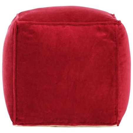 vidaXL Pouf in Velluto di Cotone 40x40x40 cm Rosso Rubino