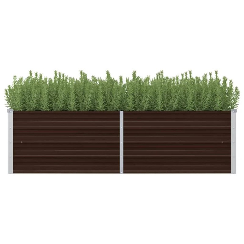 vidaXL Letto Rialzato Giardino Marrone 160x40x45 cm in Acciaio Zincato vidaXL Letto Rialzato Giardino Marrone 160x40x45 cm in Acciaio Zincato