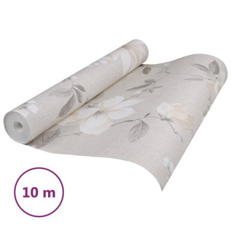 vidaXL Carta da Parati 3D Motivo Floreale Grigia