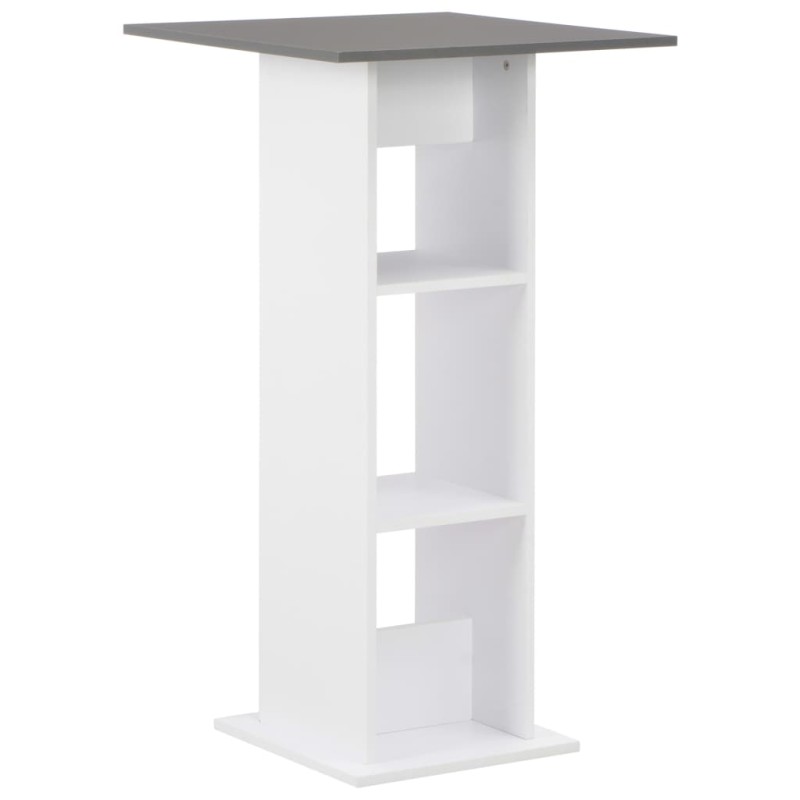 vidaXL Tavolo da Bar Bianco e Grigio Antracite 60x60x110 cm vidaXL Tavolo da Bar Bianco e Grigio Antracite 60x60x110 cm