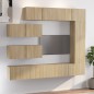 Set di Mobili Porta TV 7 pz Rovere Sonoma in Legno Multistrato Set di Mobili Porta TV 7 pz Rovere Sonoma in Legno Multistrato