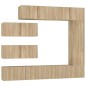 Set di Mobili Porta TV 7 pz Rovere Sonoma in Legno Multistrato Set di Mobili Porta TV 7 pz Rovere Sonoma in Legno Multistrato