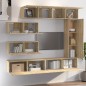 Set di Mobili Porta TV 7 pz Rovere Sonoma in Legno Multistrato Set di Mobili Porta TV 7 pz Rovere Sonoma in Legno Multistrato