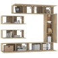 Set di Mobili Porta TV 7 pz Rovere Sonoma in Legno Multistrato Set di Mobili Porta TV 7 pz Rovere Sonoma in Legno Multistrato