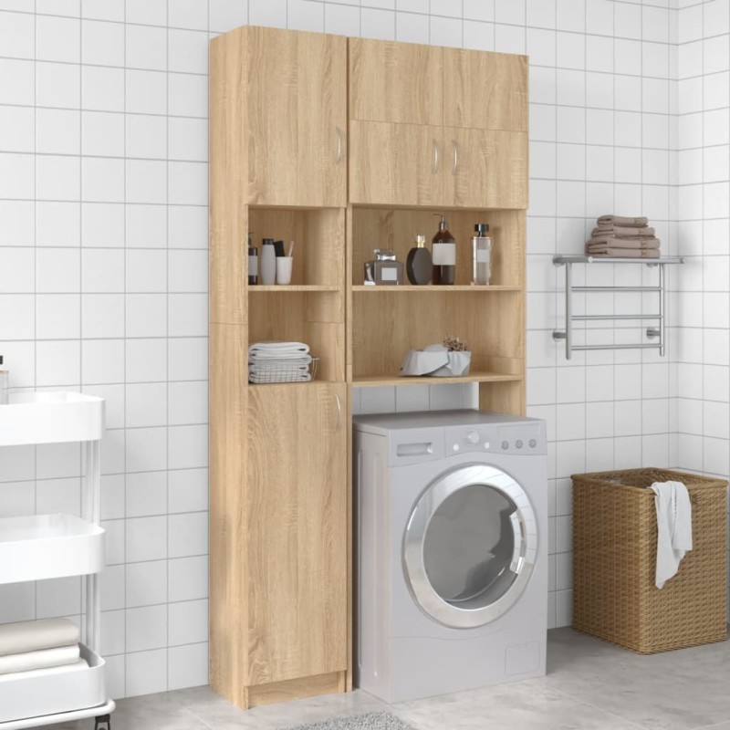 vidaXL Set Mobili per Lavatrice Rovere Sonoma in Truciolato vidaXL Set Mobili per Lavatrice Rovere Sonoma in Truciolato