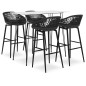 vidaXL Set da Bar 5 pz Bianco e Nero vidaXL Set da Bar 5 pz Bianco e Nero