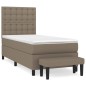 vidaXL Giroletto a Molle con Materasso Tortora 90x190 cm in Tessuto