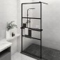 vidaXL Parete Doccia Walk in Mensola Nera 90x195cm Vetro ESG Alluminio vidaXL Parete Doccia Walk in Mensola Nera 90x195cm Vetro ESG Alluminio