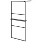 vidaXL Parete Doccia Walk in Mensola Nera 90x195cm Vetro ESG Alluminio vidaXL Parete Doccia Walk in Mensola Nera 90x195cm Vetro ESG Alluminio
